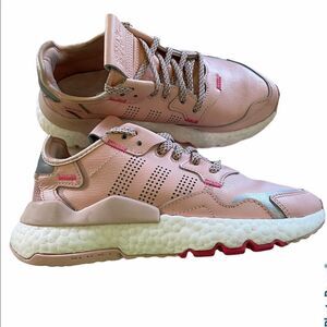 Adidas Nite Jogger Pink and silver size 5 women’s